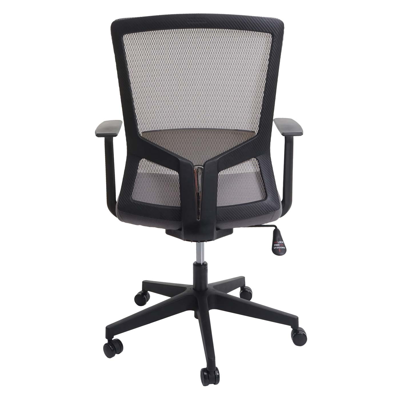Poltrona sedia ufficio girevole ergonomica HWC-J90 regolabile tessuto traspirante grigio - 3