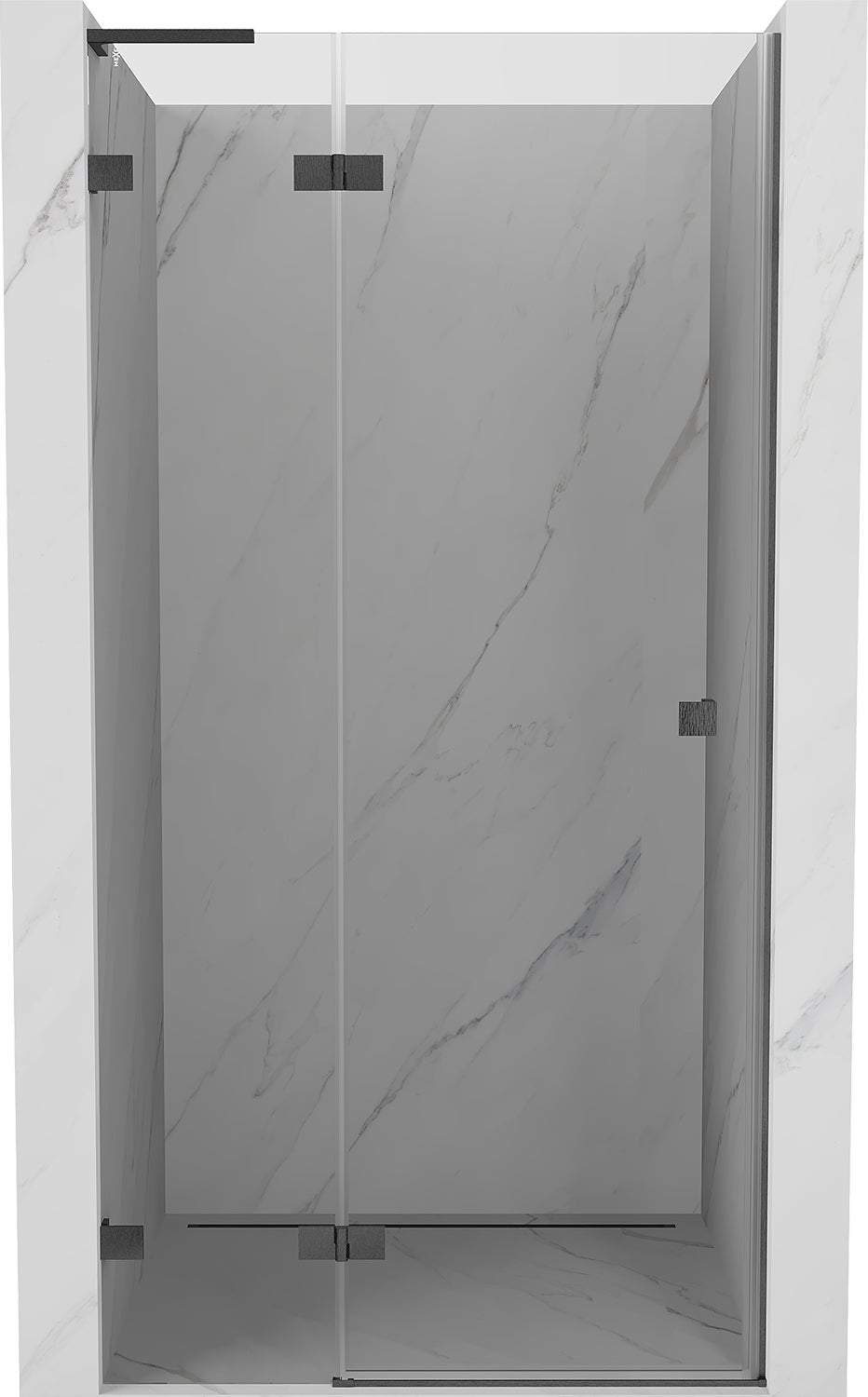 Mexen Lunar L drzwi prysznicowe uchylne lewe 115 cm, transparent, gun gray szczotkowany - 834L-115-000-66-00-L
