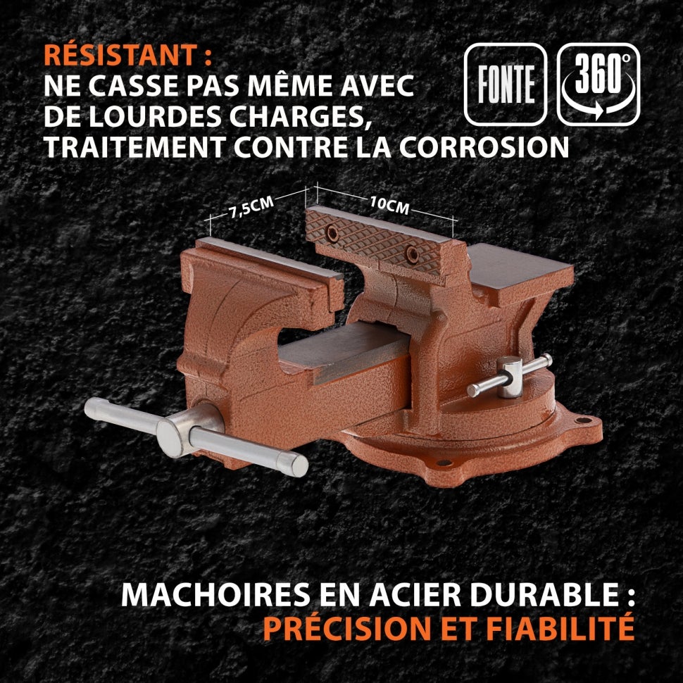 SPARTA - Torno de bancada giratório - 100 mm - 2