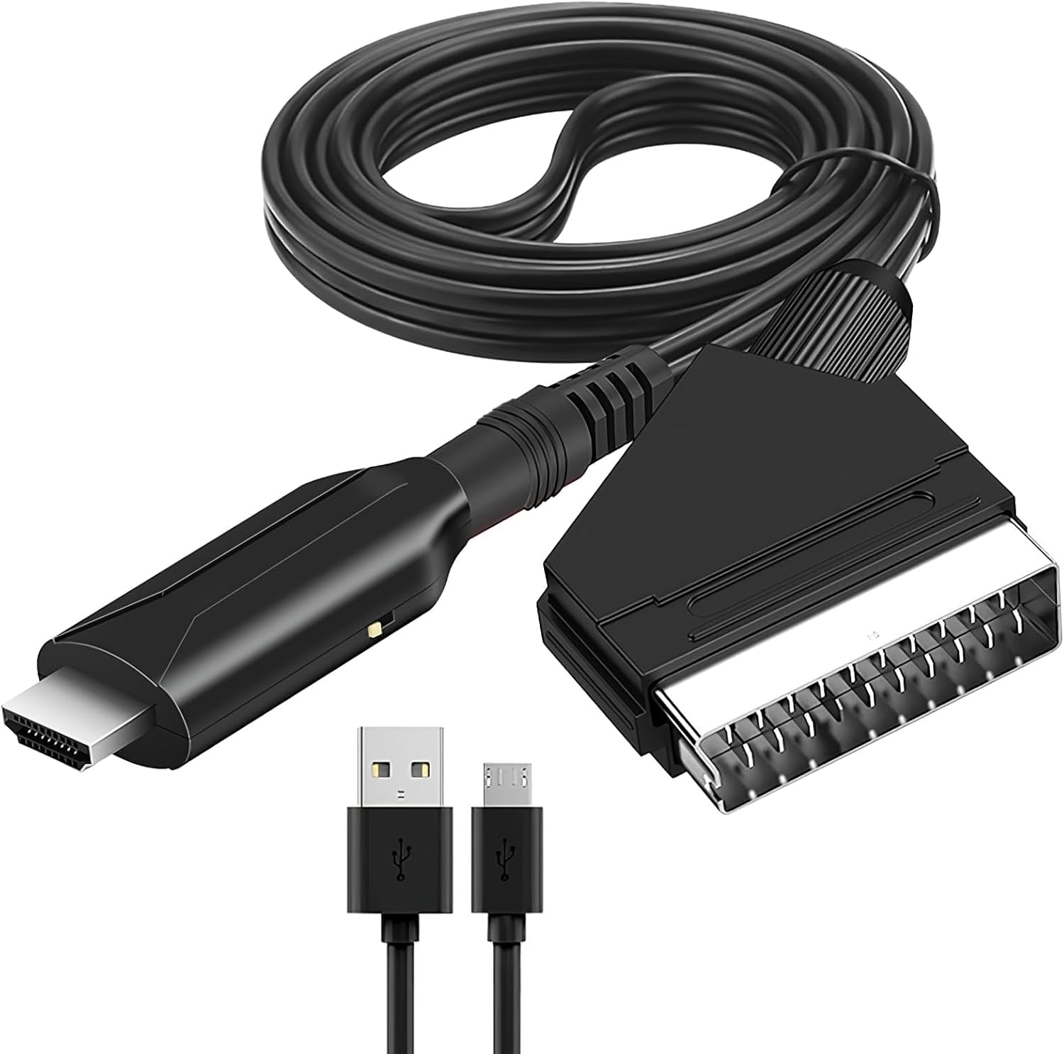 Konwerter SCART na HDMI, uniwersalny dźwięk i obraz 1080p/720p, odtwarzacz z telewizorami HDTV, dekoderami, odtwarzaczami VHS, Xbox, PS3, Sky