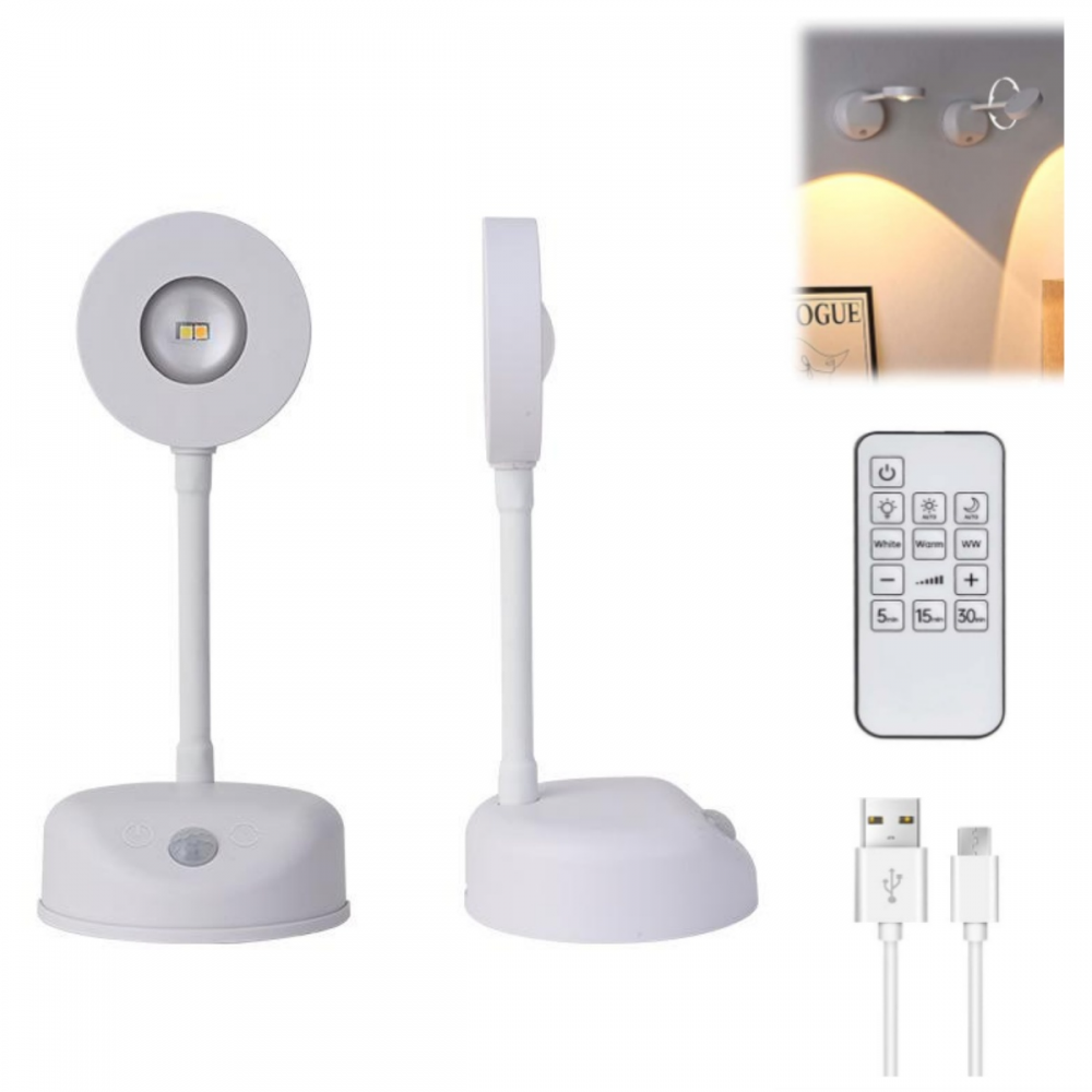 Bezprzewodowa Lampa Ścienna z Pilotem Bezprzewodowy Kinkiet z Trybami Oświetlenia Ładowane przez USB Oświetlenie do Obrazów Lampa LED do Obrazów do