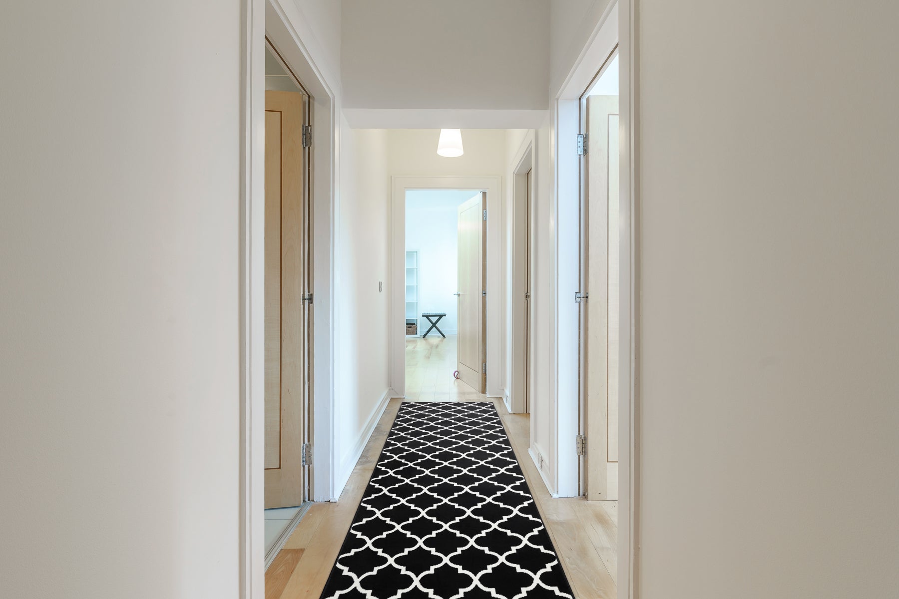 PASSADEIRA BCF MORAD Trelis Treliças marroquinas preto / creme 90 cm 90x230 cm - 4