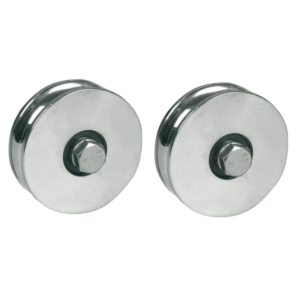 Roue à Rainure En V 120mm Avec Roulement à Billes - Acier Zingué - Pour Portail Coulissant