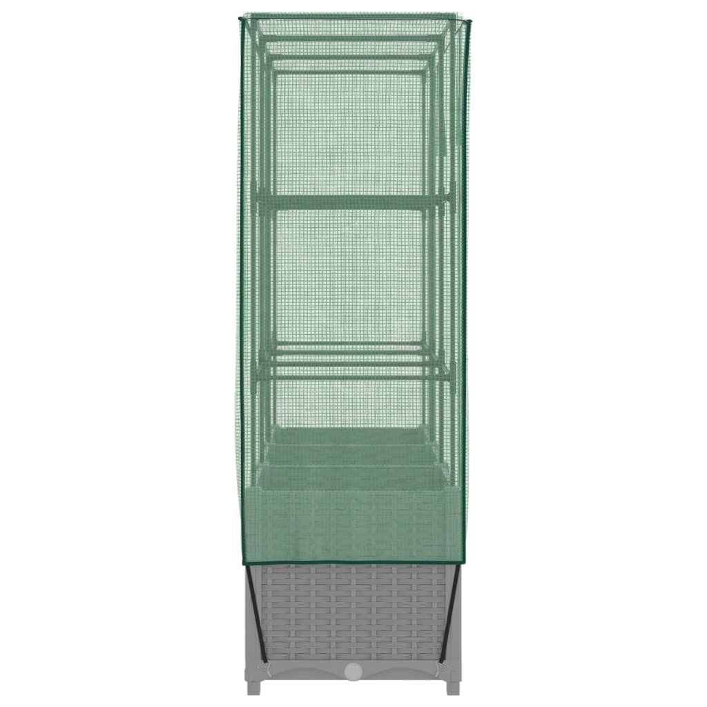Maison Exclusive - Jardinière surélevée avec housse aspect rotin 120x40x138 cm - 5