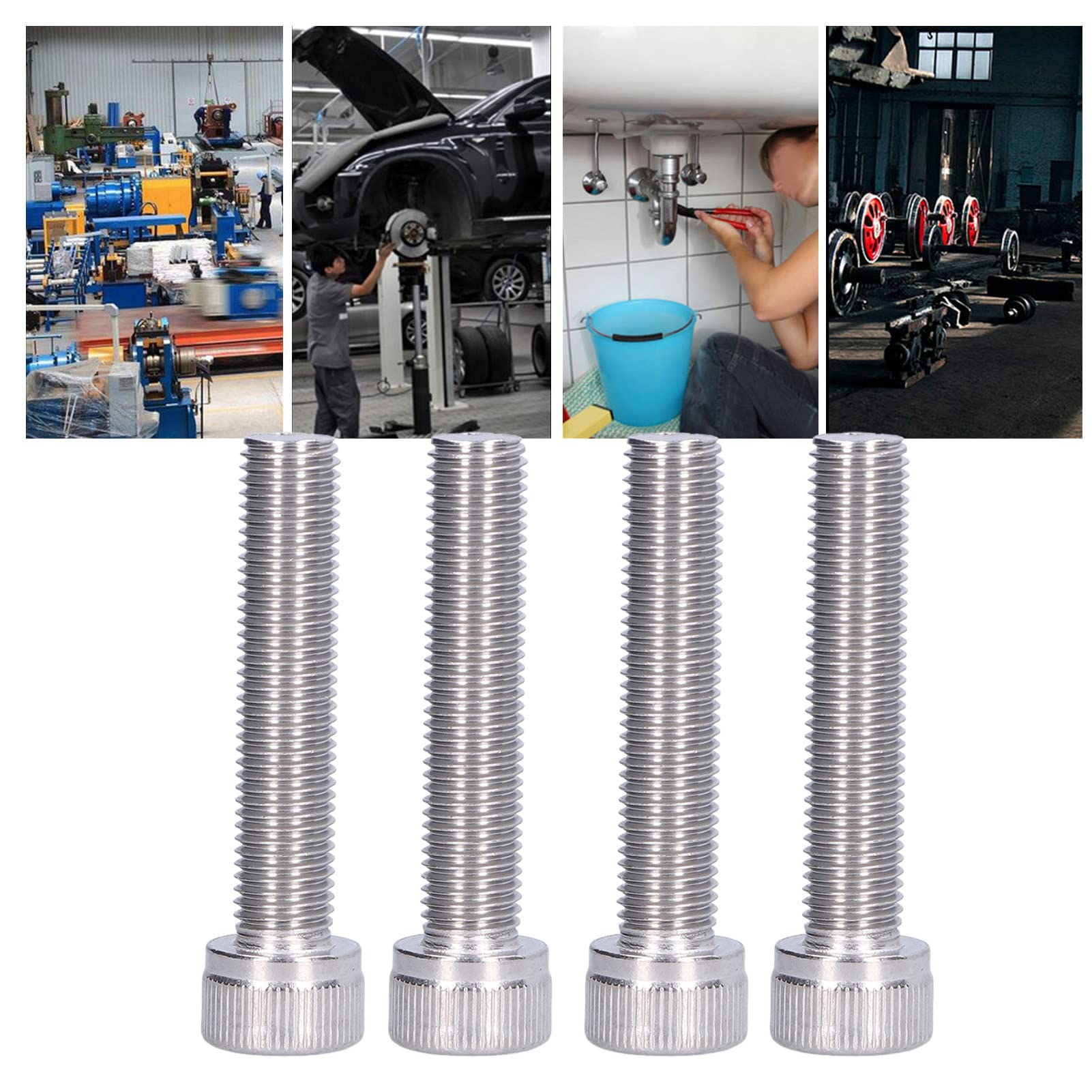 SDU 783646 - Set Di 10 Viti A Testa Esagonale Con Filettatura Intera - Foto 8