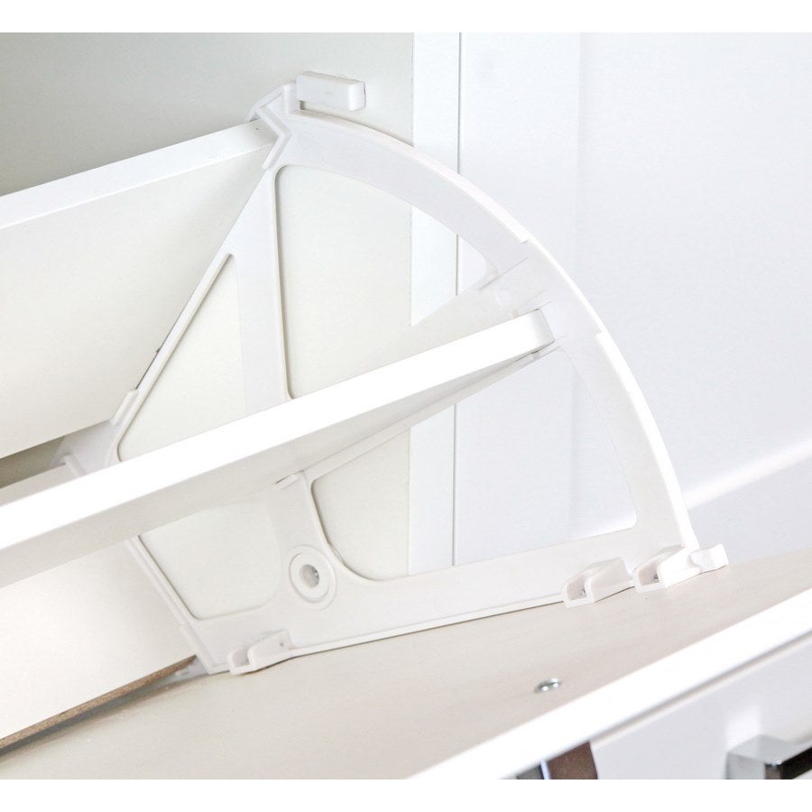 Scarpiera 4 ante in legno bianco 105x82x24 cm - 5