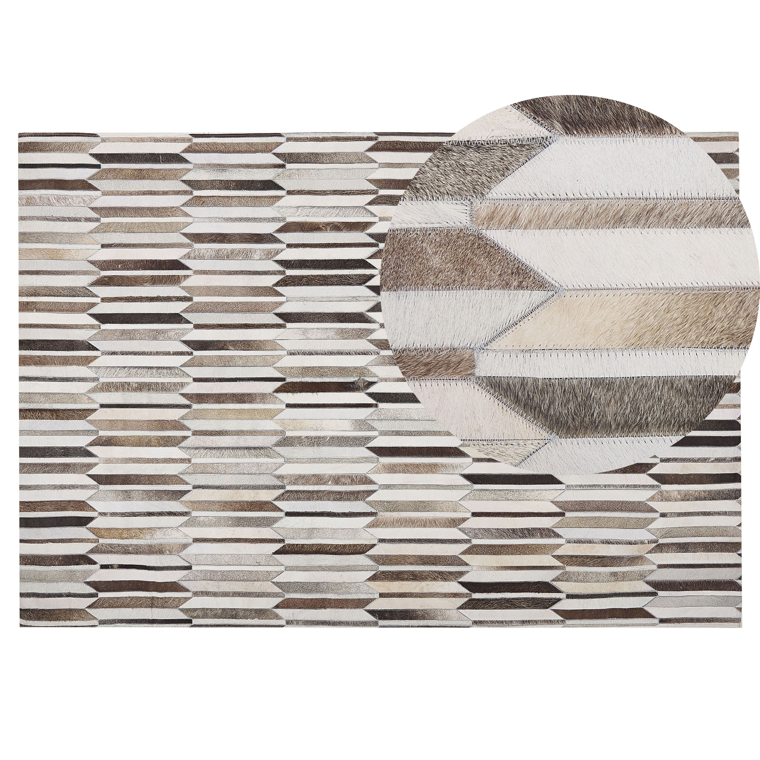 Beliani alfombra de piel de vaca marrón/beige 140 x 200 cm kulalar