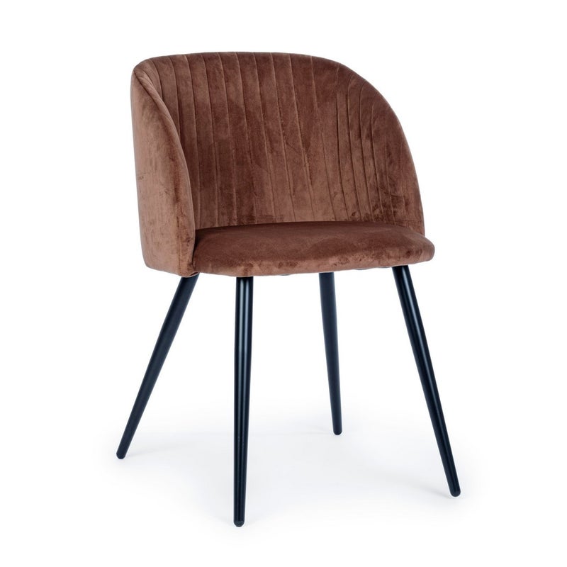 Krzesło do jadalni z włókna syntetycznego, brązowe