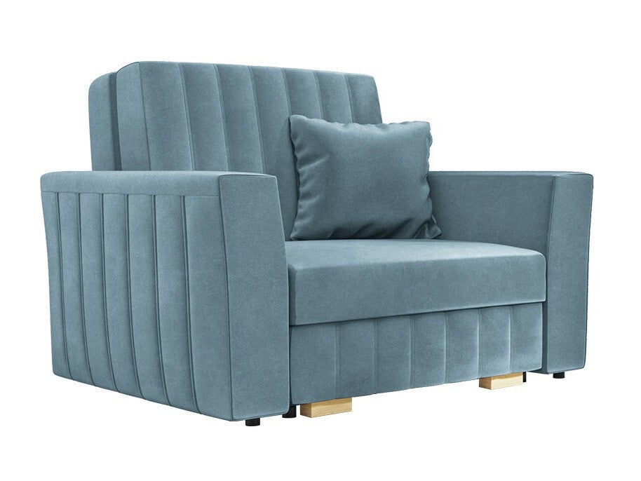 Sillón columbus 135, azul, 85x115x98cm, tapiz, patas: madera, plástico, muebles ya montados