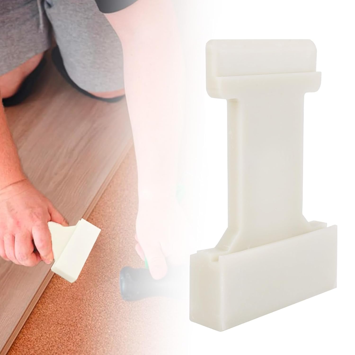 Blocco Per Battitura Pavimenti 4-in-1 | Attrezzo In Nylon Per Laminato, Parquet E Piastrelle | Riparazione Crepe U-V-L | Fai Da Te E Ristrutturazione