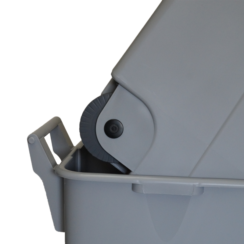 Contentor de lixo Denox 65, 85 e 110 L para reciclagem | Fechado com tampa colorida | 2 rodas | 85 L - Tampa fechada (Preto) - 5