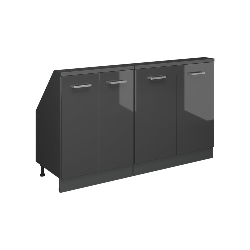 Vicco Szafka kuchenna na dach skośny R-Line, Antracyt wysoki połysk, 140 cm Zestaw 2 sztuk