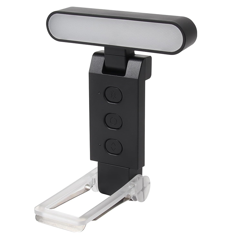 Przenośna lampka do czytania, lampka do czytania z klipsem, ładowana przez USB, niezbędna w podróży (czarna)