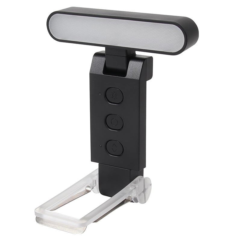 Przenośna lampka do czytania, lampka do czytania z klipsem, ładowana przez USB, niezbędna w podróży (czarna)