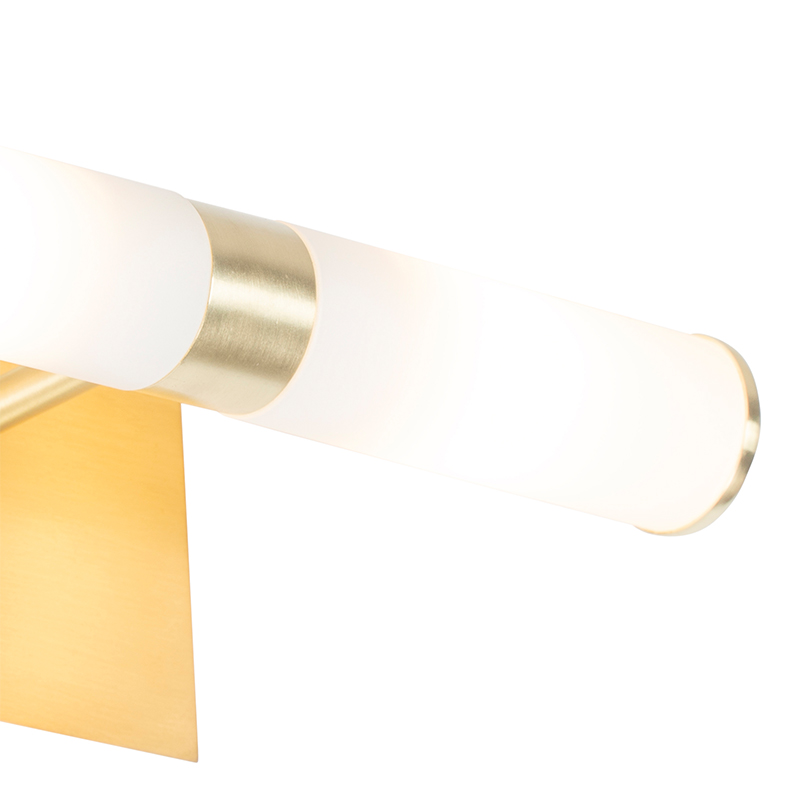 Qazqa moderne applique murale - Bath - doré/laiton, max. 28w, g9, à 2 lumières, 22.3cm, IP44, idéal pour la salle de bains - 5