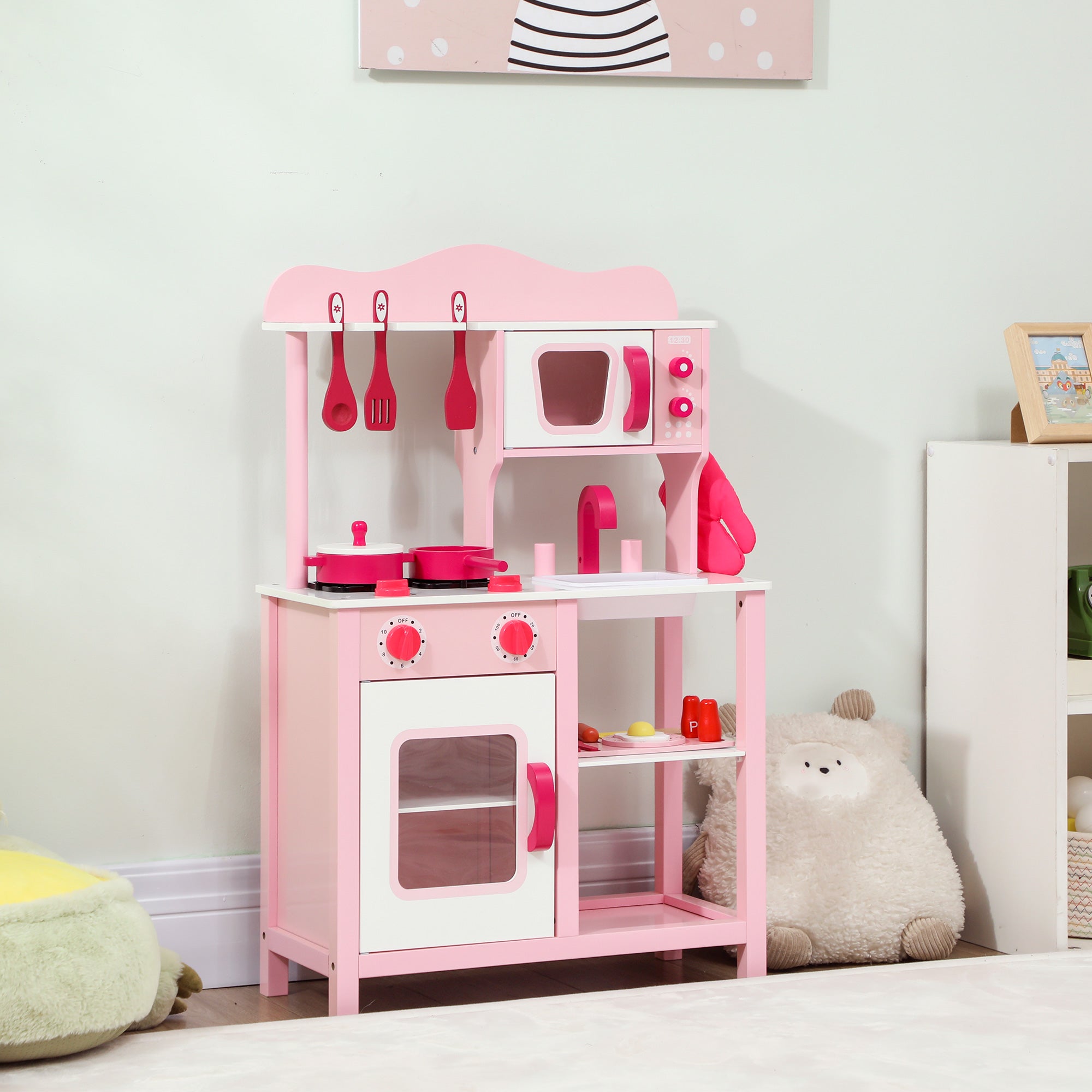 Cuisine Enfant à Jouer, Accessoires en Bois, Appareils Électroménagers ...