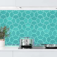 Cr dence Cuisine Carreaux En C ramique Turquoise 200 X 50 Cm 