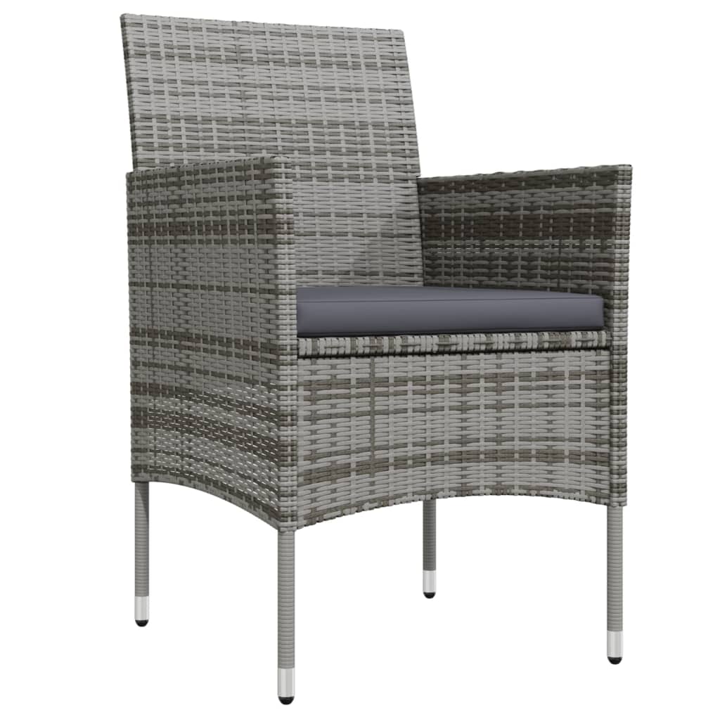 Set da pranzo da giardino mobili da esterno e cuscini 5 pezzi grigio/nero 02_0014190 - 2