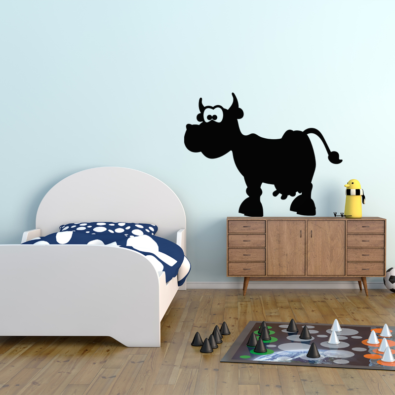 Adesivo ardesia Caricatura di una mucca - Sticker adesivo - adesivi murali - 30x35cm - 3