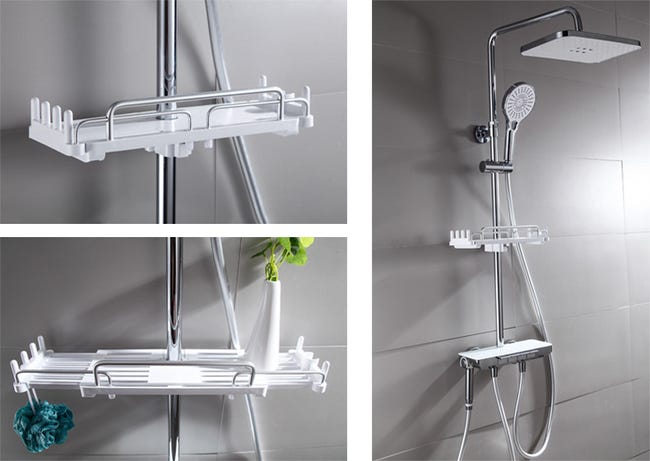 2 Aste Telescopiche A Molla - Bianche, Regolabili 30-50cm, No Fori. Per Tende, Armadi, Bagno - Foto 14