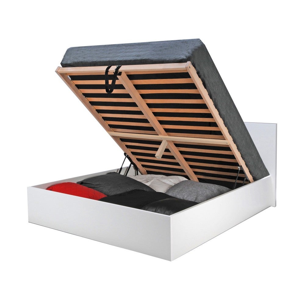 Lit coffre MADRID 180x200 + 1 sommier / Blanc - 2