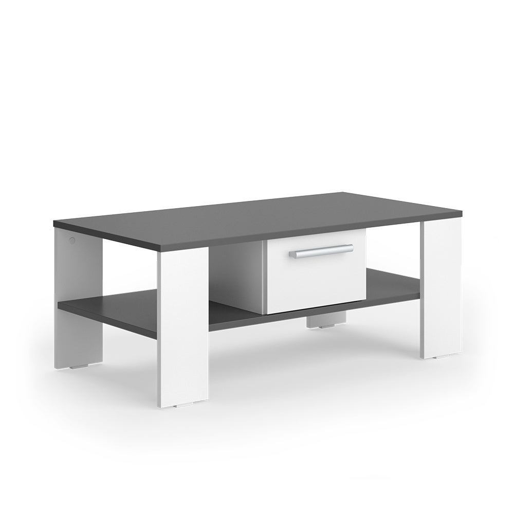 Vicco Stół kawowy Wilmut, Antracyt/biały, 89.8 x 46.4 cm z szufladą