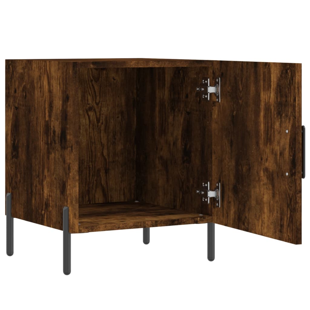 vidaXL Table de chevet chêne fumé 40x40x50 cm bois d'ingénierie - 5