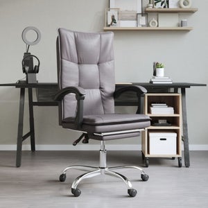 Fauteuil De Bureau Inclinable VidaXL Gris Clair Tissu - Chaise Ordinateur, Neuf