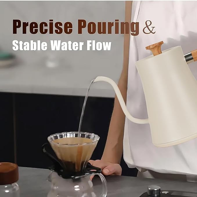 Hervidor eléctrico cuello de cisne—control ±1°F, acero inoxidable 304, ultrasilencioso, para café y té, autoapagado al hervir, 8 protecciones - 3