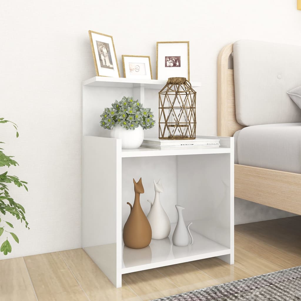 Table De Chevettable D Appoint Table De Nuit Pour Salon Chambre Blanc Brillant X X Cm