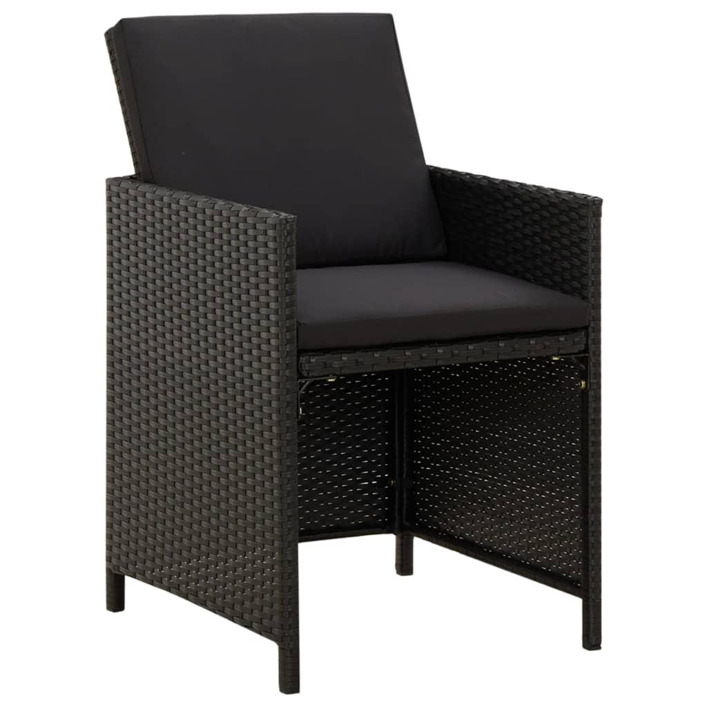 Maison Exclusive - Set da Pranzo da Giardino 9 pz con Cuscini Nero in Polyrattan - 4