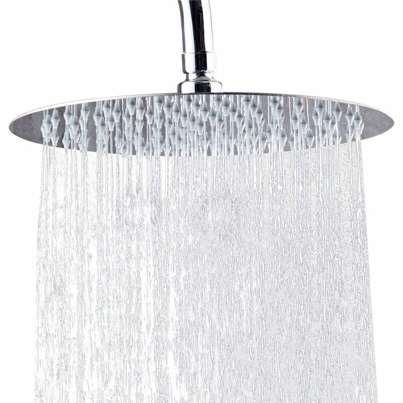 Soffione Doccia A Pioggia 10 Pollici, Rotondo In Acciaio Inox 304, Con Ugelli In Silicone, Per Soffitto O Parete - 5