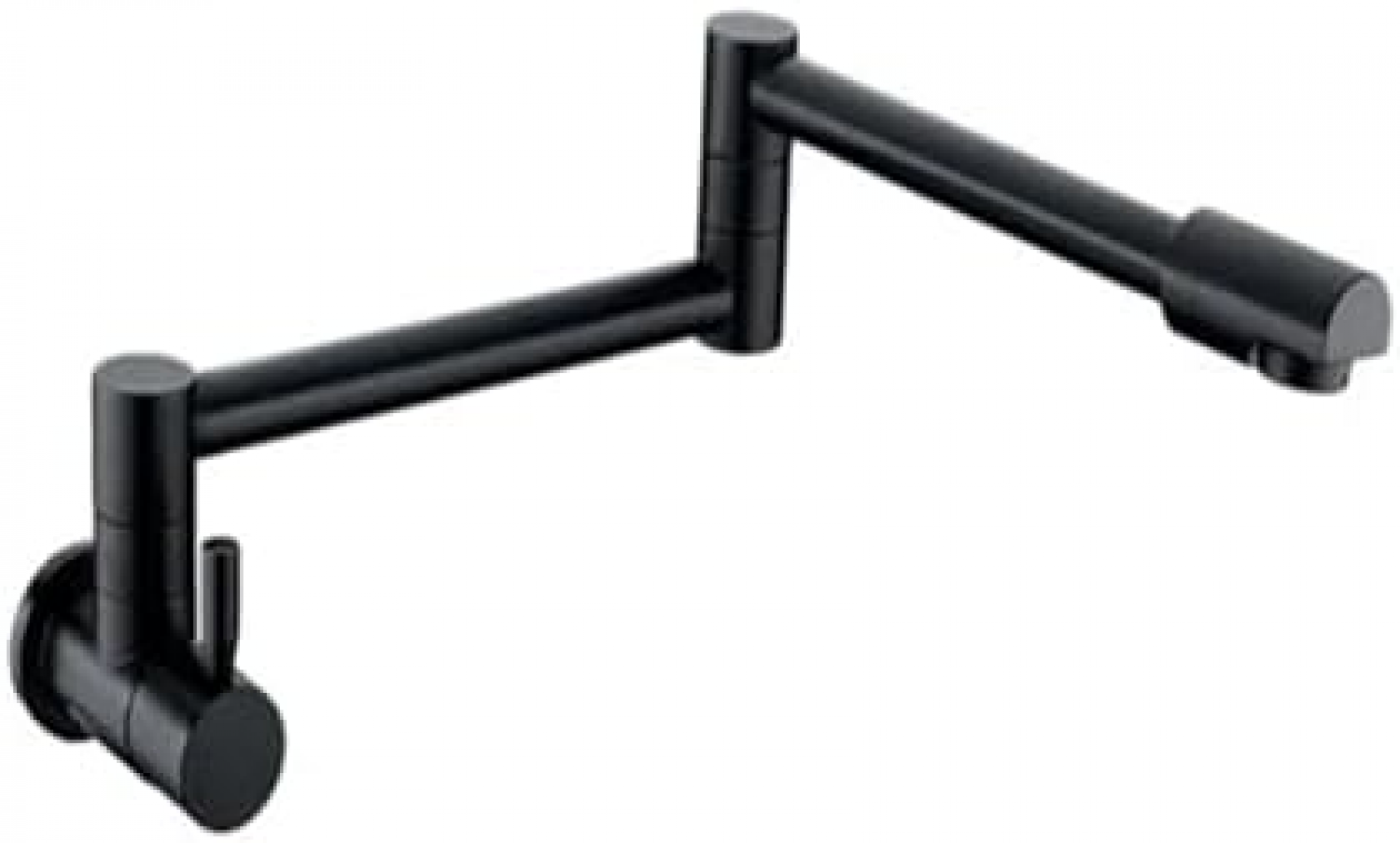 Teleskopowy składany kran kuchenny montowany na ścianie, pojedyncza zimna wylewka (czarny)