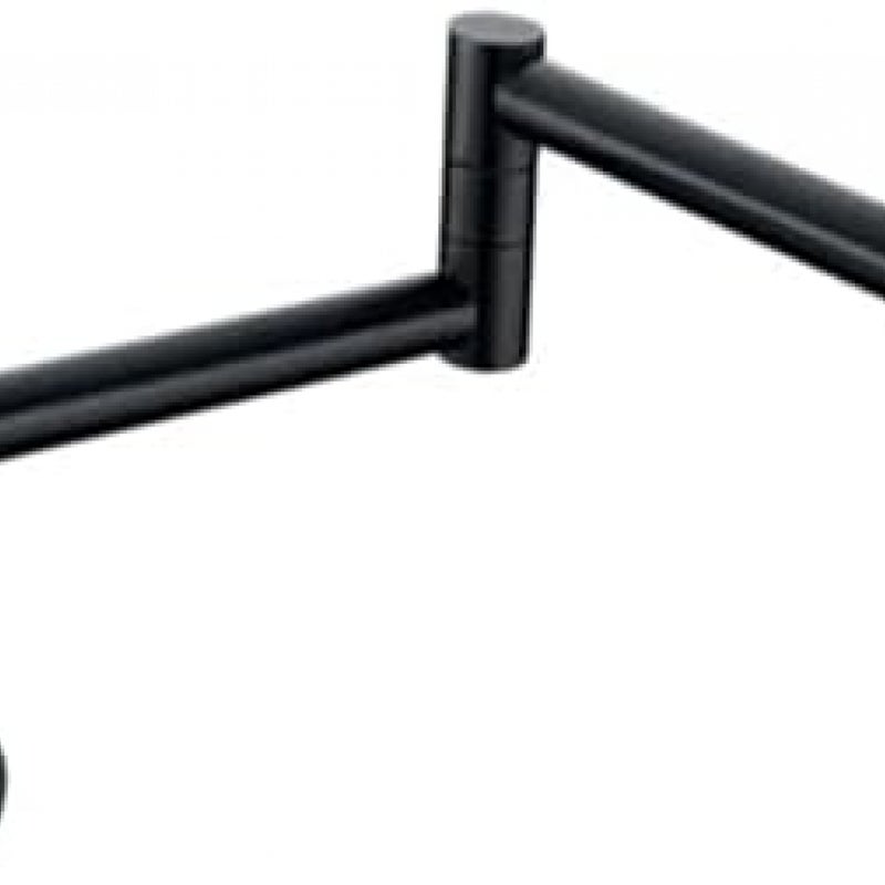 Teleskopowy składany kran kuchenny montowany na ścianie, pojedyncza zimna wylewka (czarny)