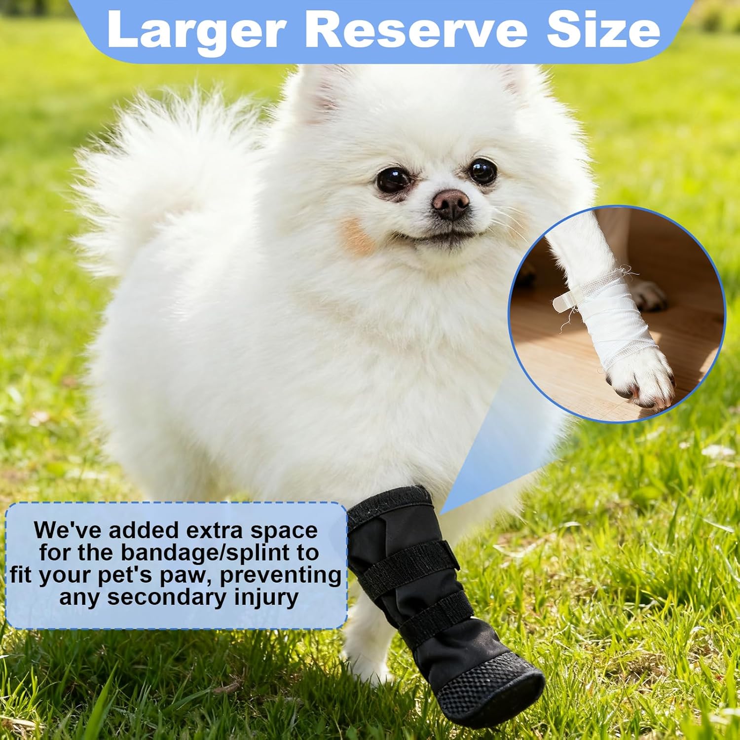 Botas de cura para cães, meias macias antiderrapantes para patas, botinhas de proteção para feridas (P) - 3