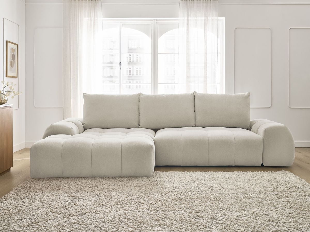 Canapé d'angle convertible coffre EVEREST tissu texturé BOBOCHIC 3 ...