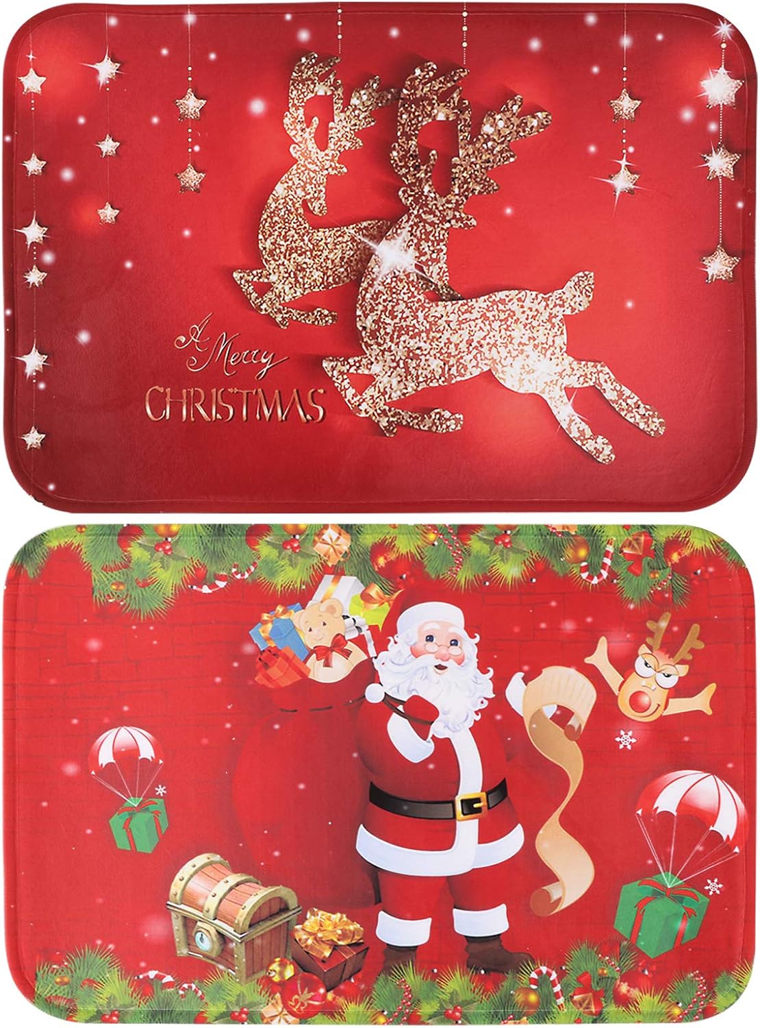 Tapis de Noël jaune 40*60cm 1 pièce décoration de Noël rétro seau