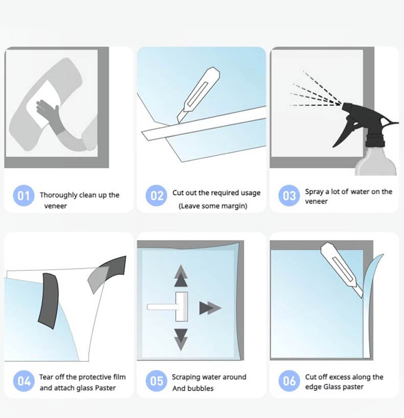 2 sztuki folii szklanej 3D Tulip, samoprzylepna folia okienna, dekoracyjna naklejka na okno, 60 x 200 cm - 2