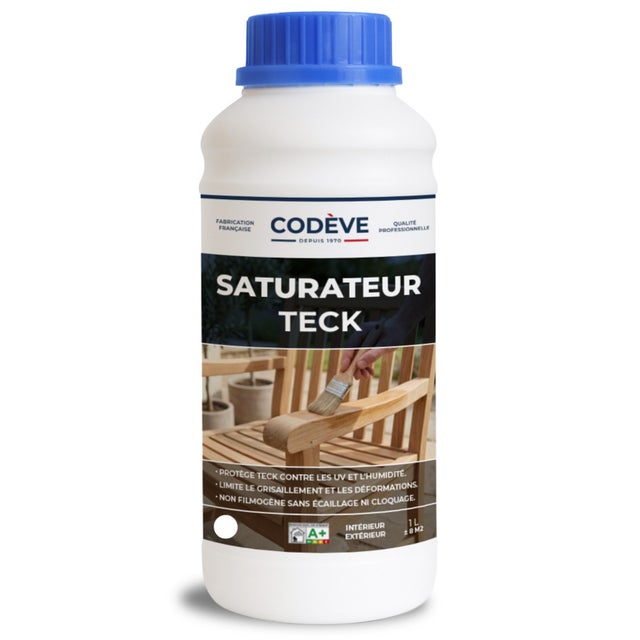 Saturateur Teck - 1 L - Codeve Bois - Pour La Protection De Votre Mobilier, Terrasse Ou Caillebotis En Teck.