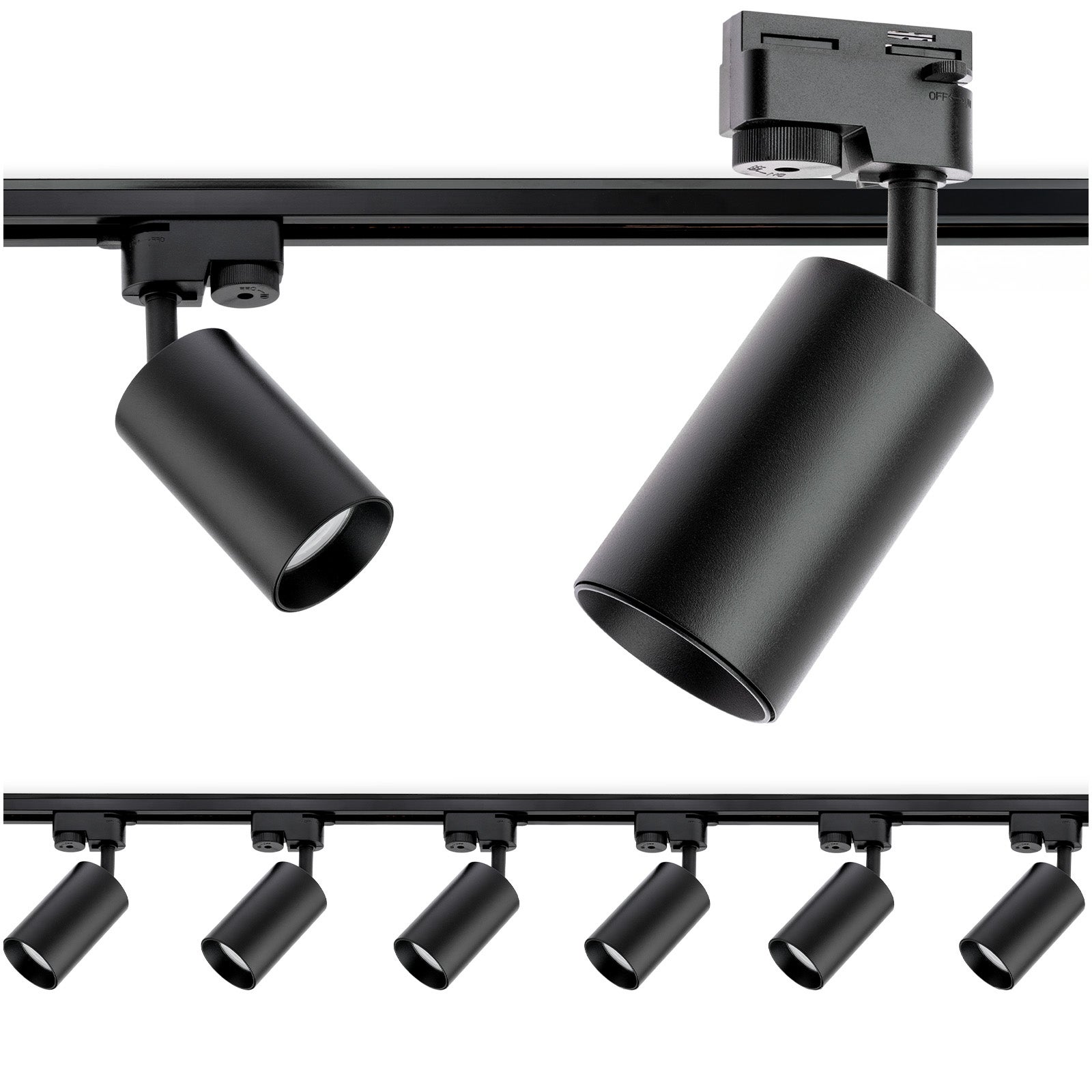 Zestaw Szyna Lumiled Oświetleniowa Szynoprzewód 2 m + 6x Reflektor Szynowy GU10 Czarny