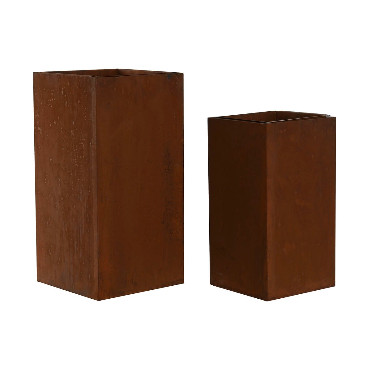 Set de pots de fleurs DKD Home Decor Usé 32 x 32 x 84 cm Métal (2 Unités)
