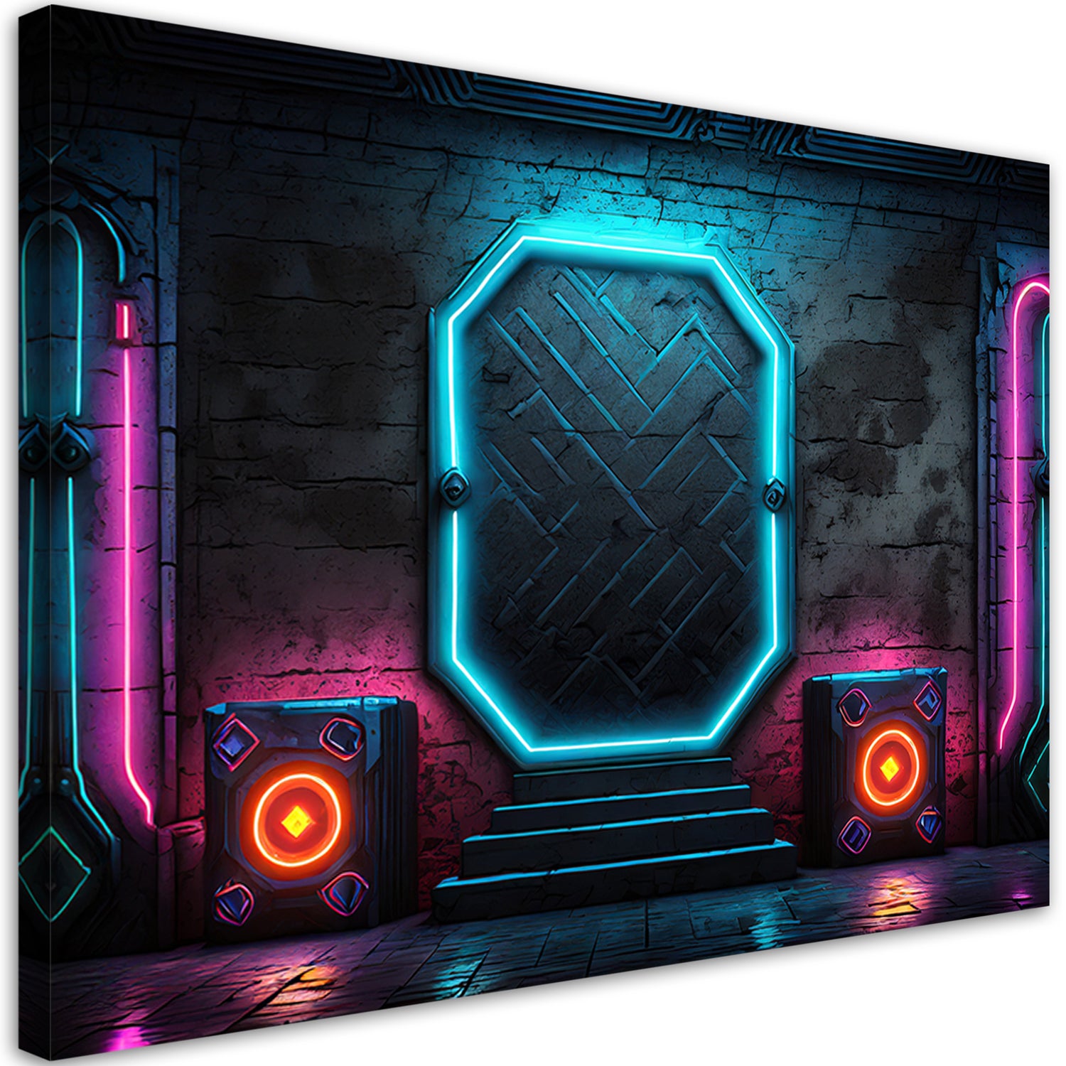 Obraz na płótnie, Sci Fi Neon Abstrakcja 120x80