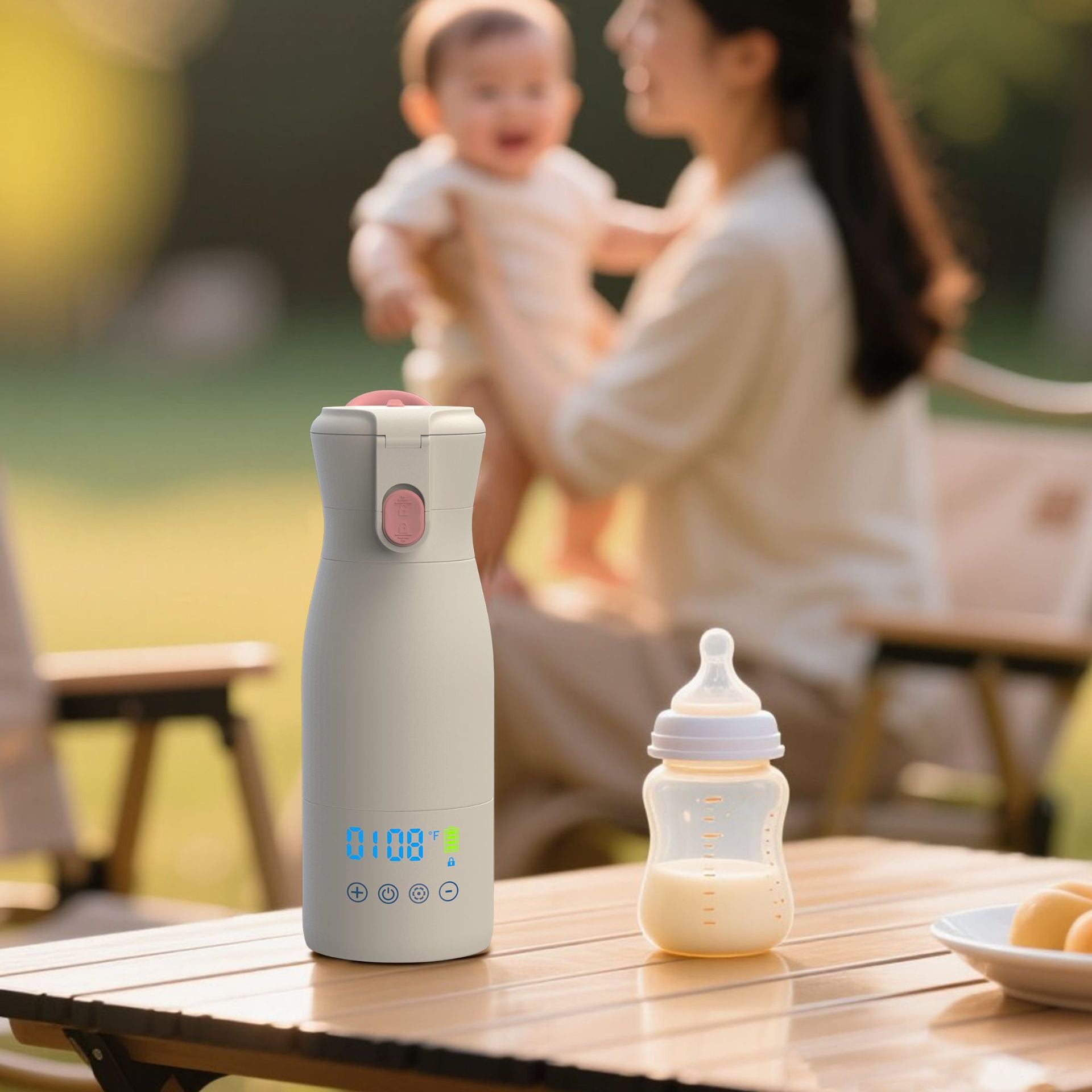 Chauffe-biberon Nomade 500ml Sans Fil – Réchauffe Lait Et Eau En 2-4 Min, Batterie Longue Durée
