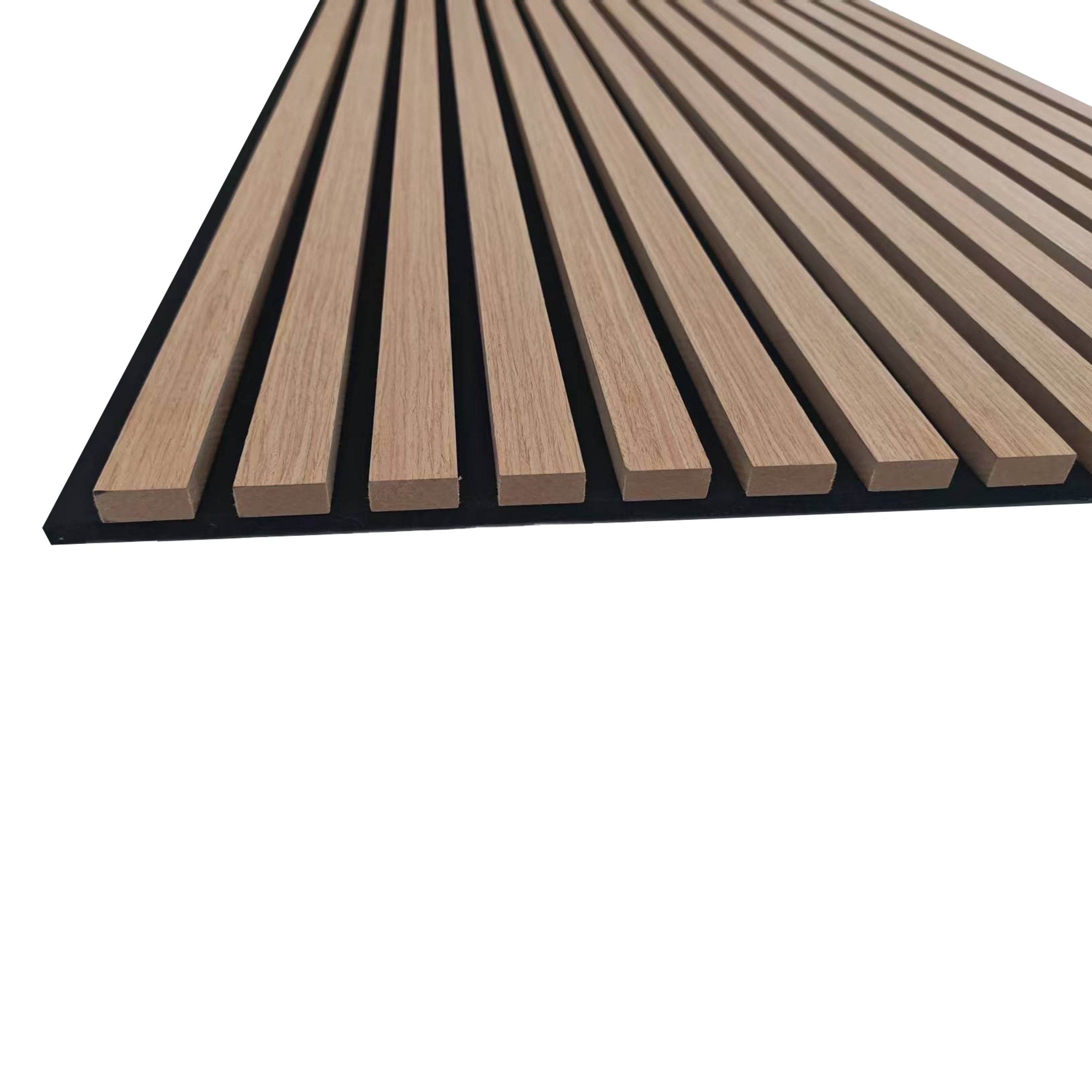 Lot de 3 - Ep. 21mm - 240 x 60cm - Chêne foncé - Panneaux muraux acoustiques, feutrine noire, by Ocean - 4