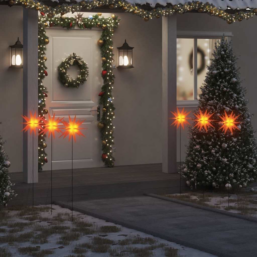 Ozdoby świetlne LED z prętami, składane 3 szt., czerwone, 35 cm vidaXL