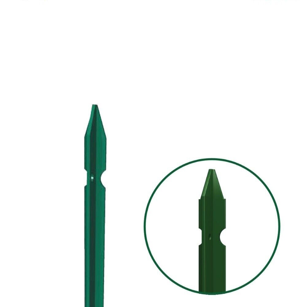 10 PZ Palo Paletto In Ferro A T 30X30X3 Plastificato Verde Per Rete - 10