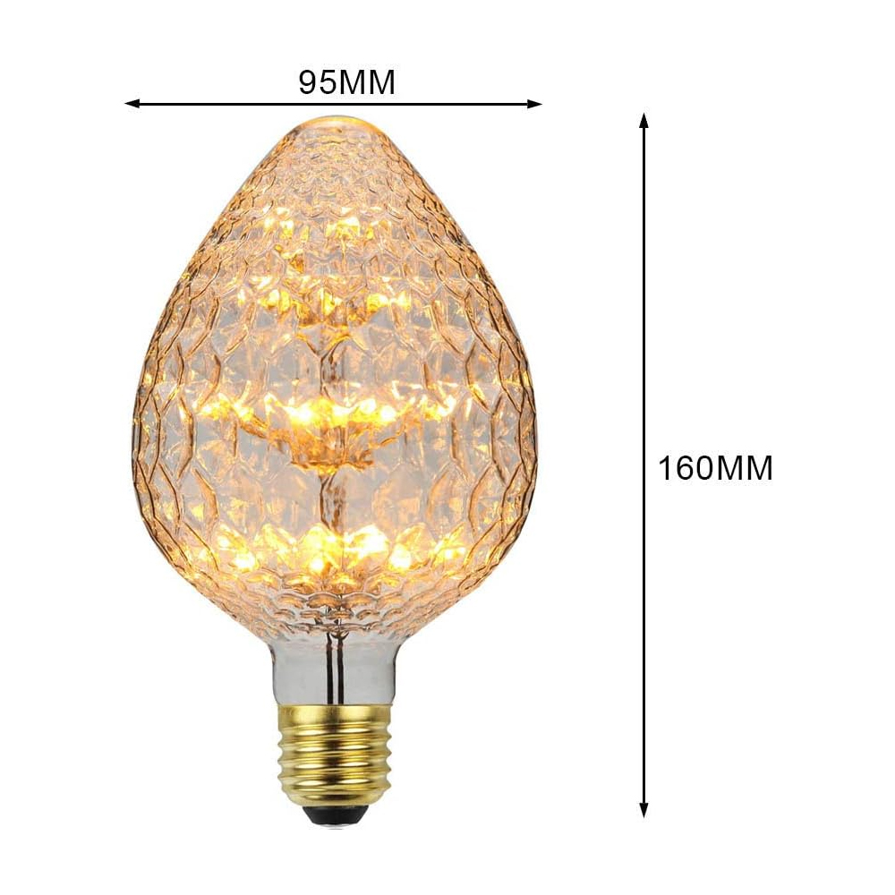Led Ampoule Vintage Ampoule RGB Feu D'artifice Edison Ampoule 3W 220/240V E27 Ampoule Décorative (G95 Fraise) - 2