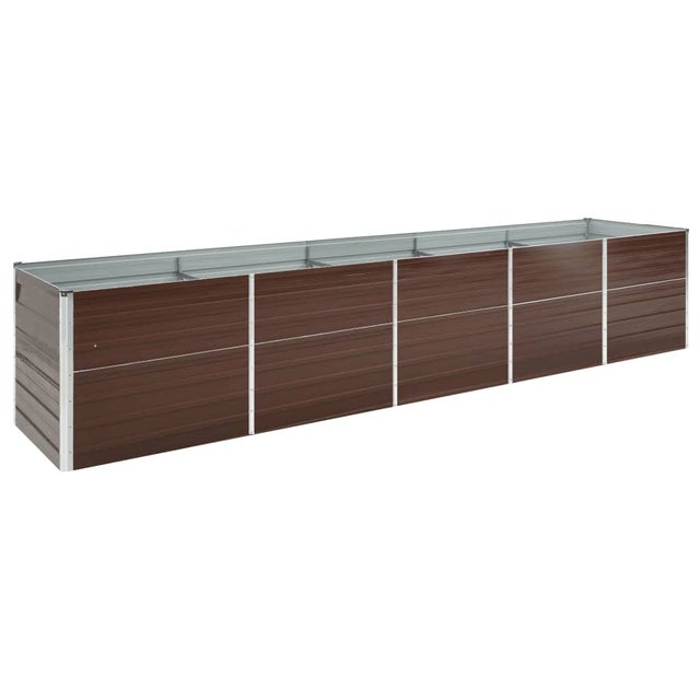 vidaXL Lit surélevé de jardin Acier galvanisé 400x80x77 cm Marron