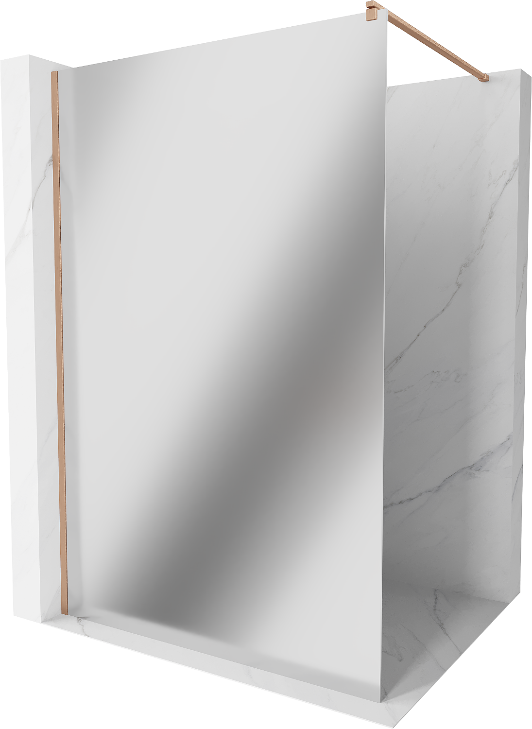 Mexen Kioto ścianka prysznicowa Walk-in 90 x 200 cm, lustro 8 mm, miedź szczotkowana - 800-090-101-65-50