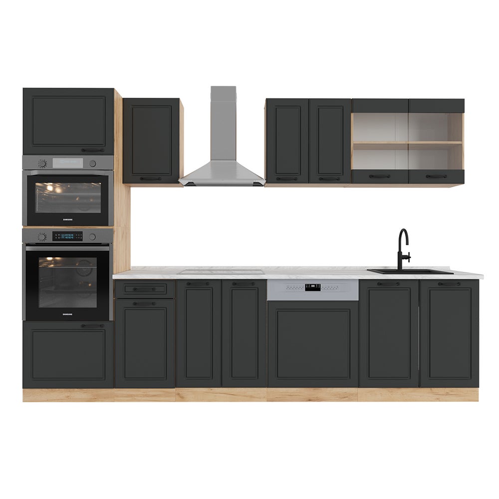 Meuble d'angle R-Line, 75.6cm PT Marbre, Blanc Haute brillance, Anthracite, Vicco - Maison